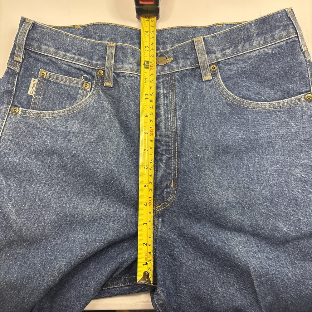 Carhartt Jeans Mens 35x32 (34x33) Blue Denim Straight Relaxed Fit Workwear USA - Picture 16 of 16